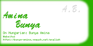 amina bunya business card